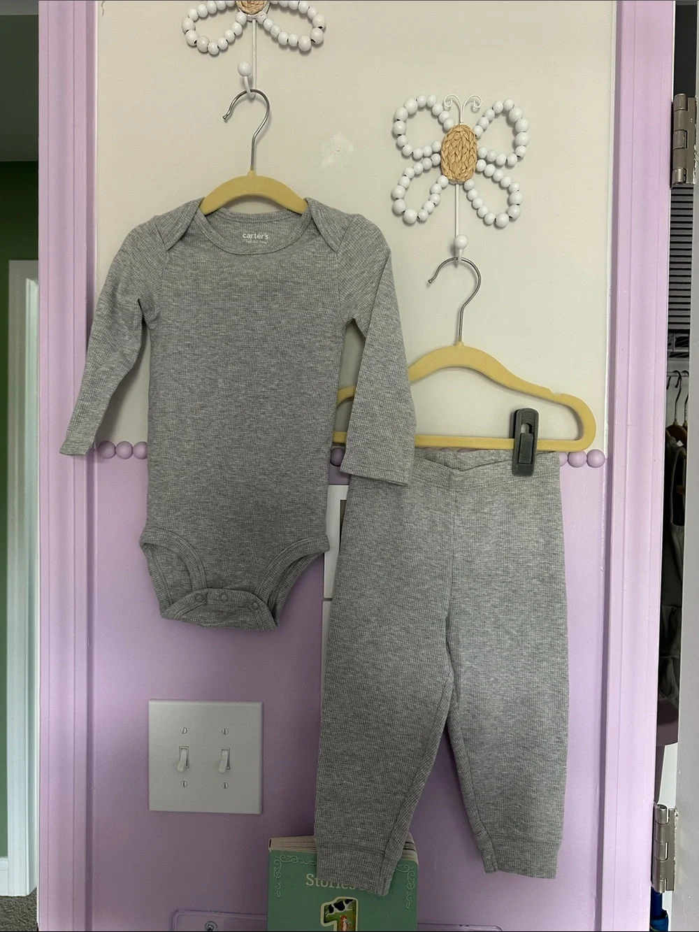 Carter's Gray Long-Sleeve Bodysuit and Pants Set
